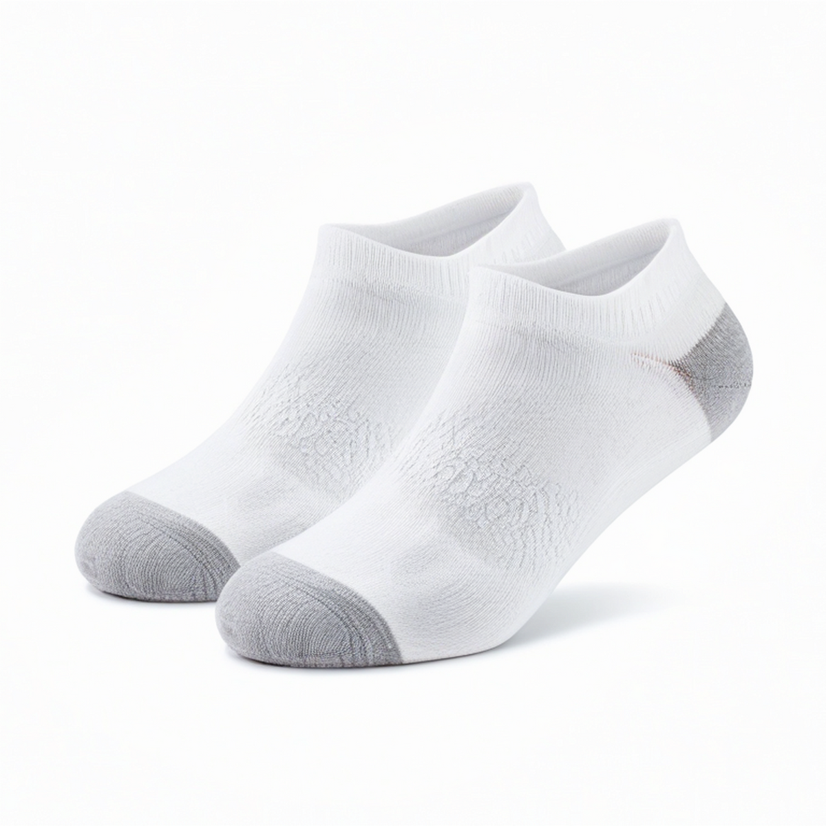 Chaussettes basses 35-38 en textile blanc gris respirantes
