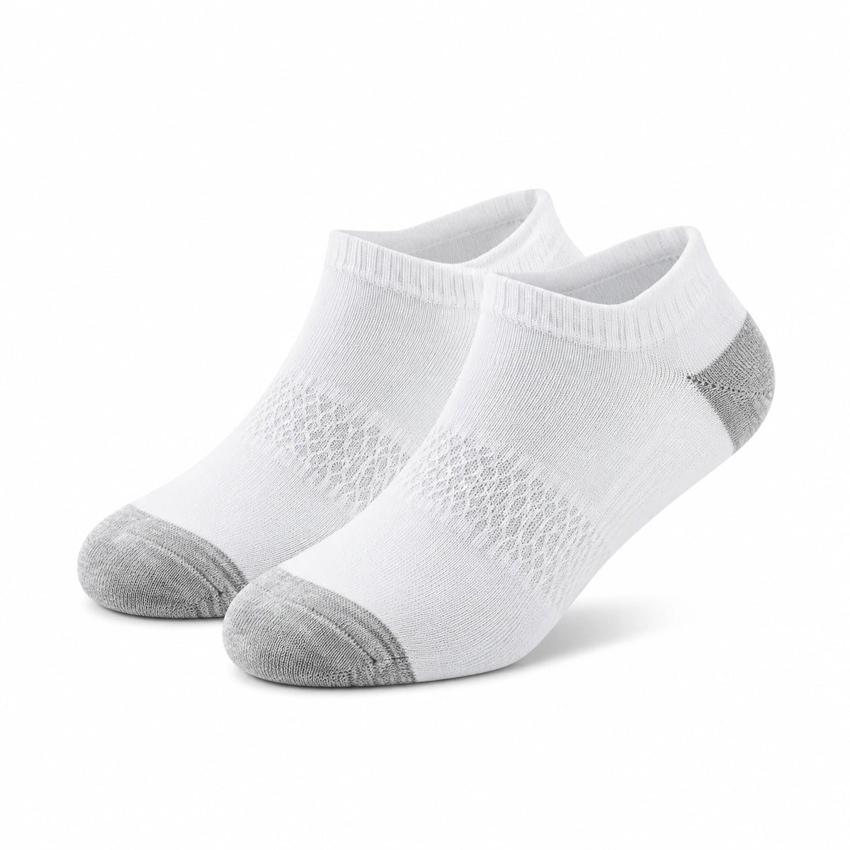 Chaussettes basses 35-38 en textile blanc gris respirantes