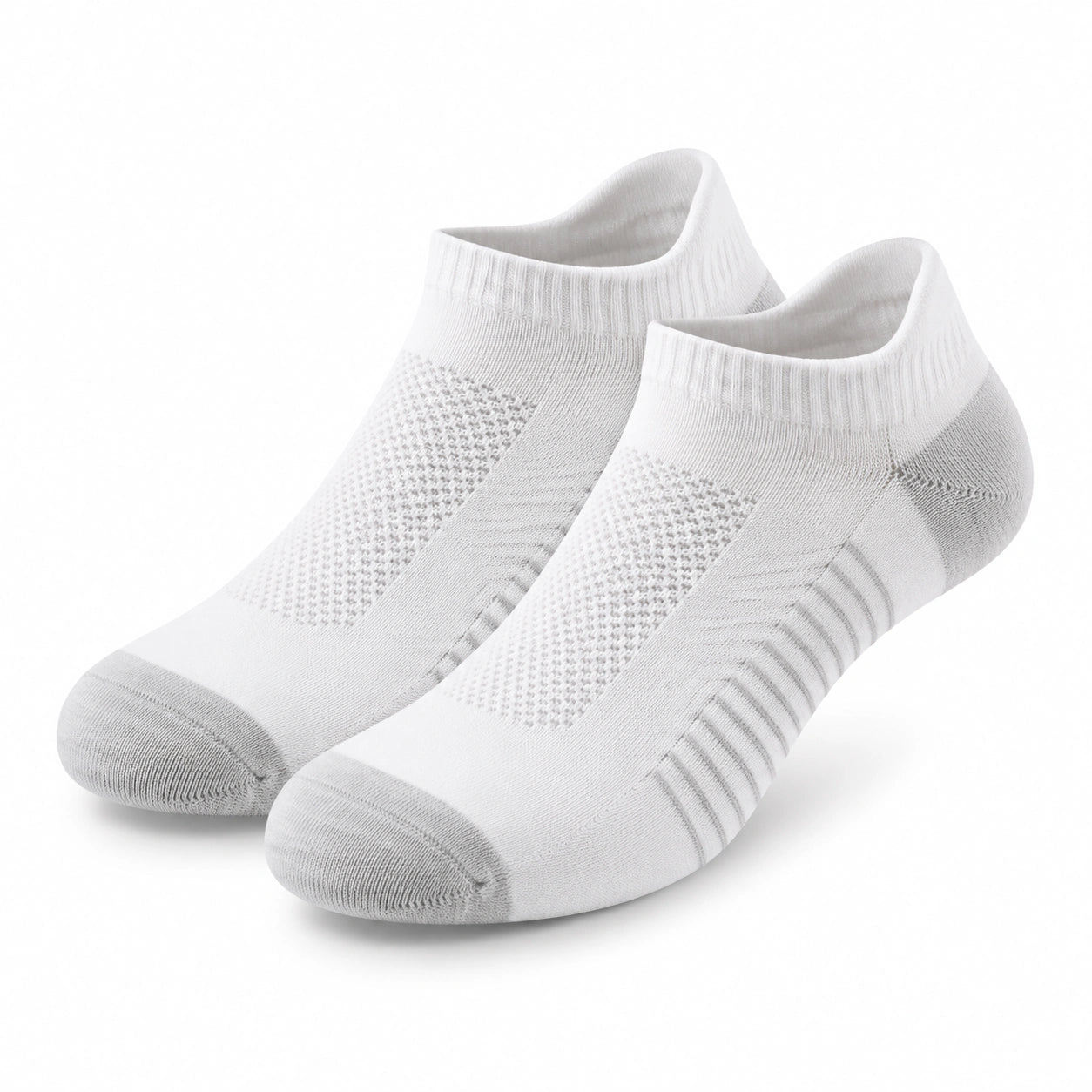 Chaussettes basses 35-38 blanches en maille textile respirante pour sport