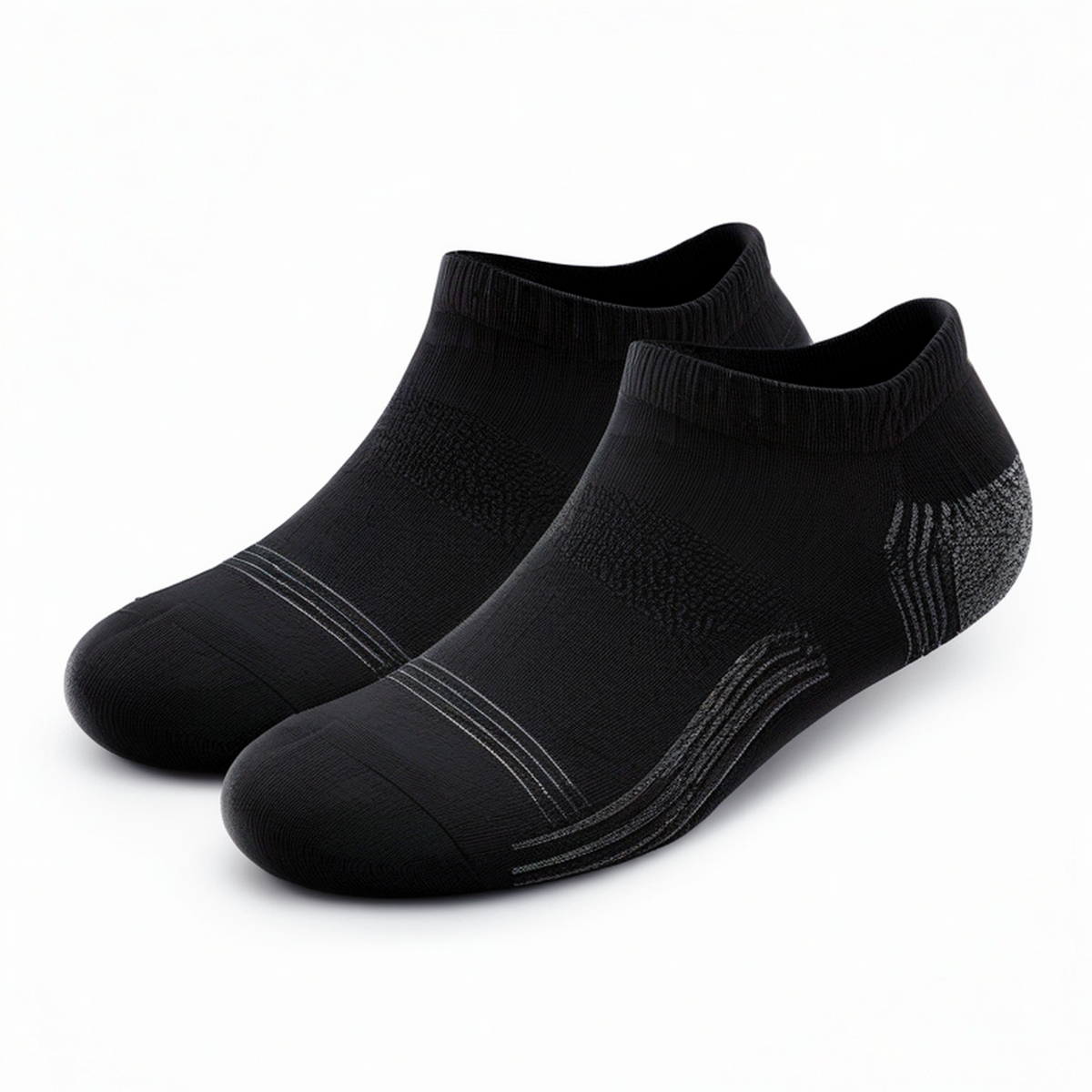 Chaussettes courtes 35-38 en textile noir et gris pour sport et usage quotidien