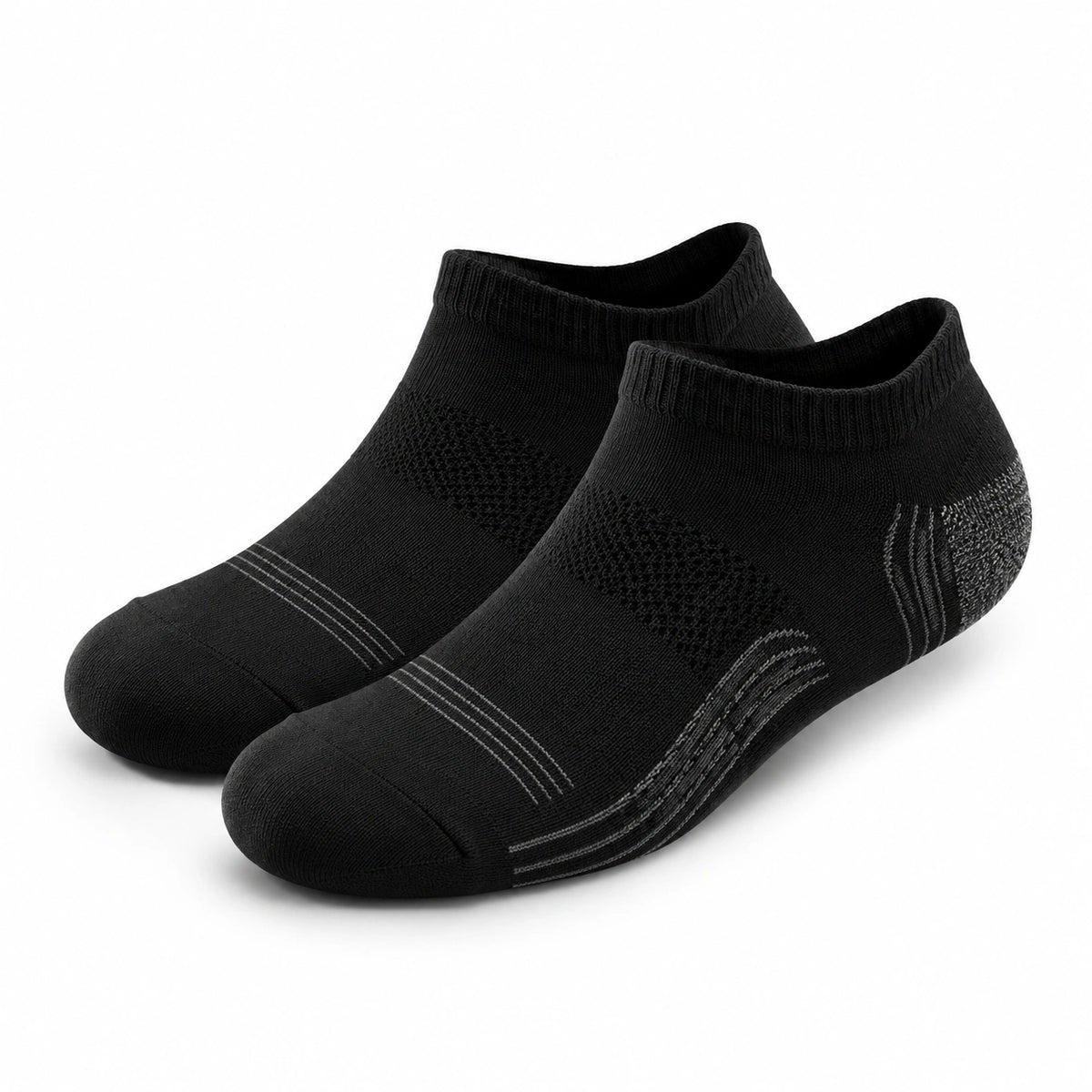 Chaussettes courtes 35-38 en textile noir et gris pour sport et usage quotidien