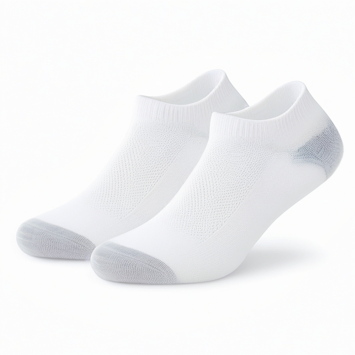Chaussettes basses 39-42 en maille blanche et grise respirantes pour sport