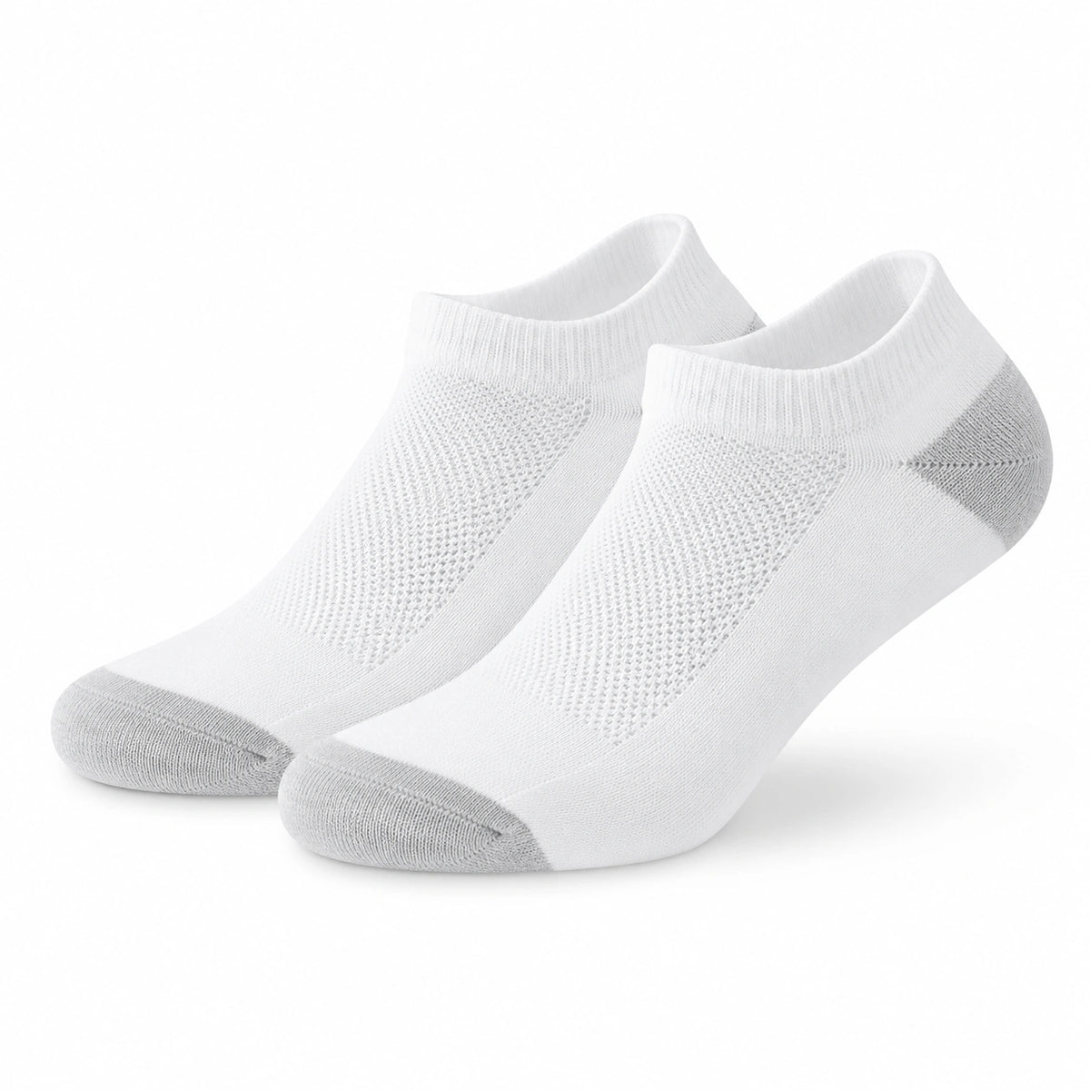 Chaussettes basses 39-42 en maille blanche et grise respirantes pour sport
