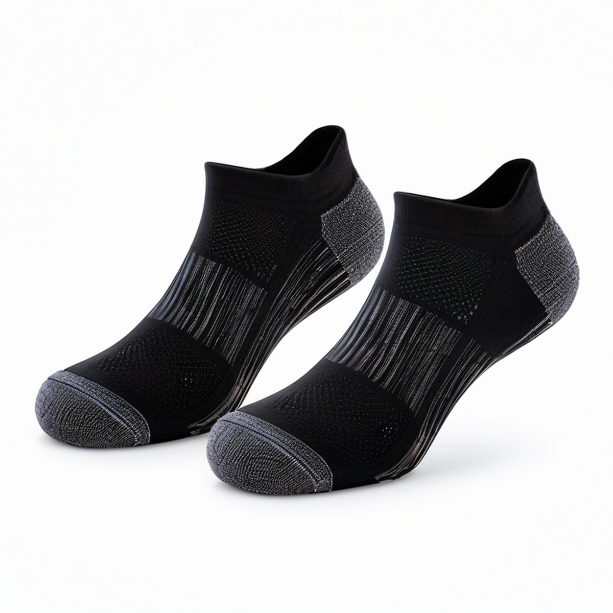 Chaussettes de sport 39-42 en maille noire et grise respirantes style socquette