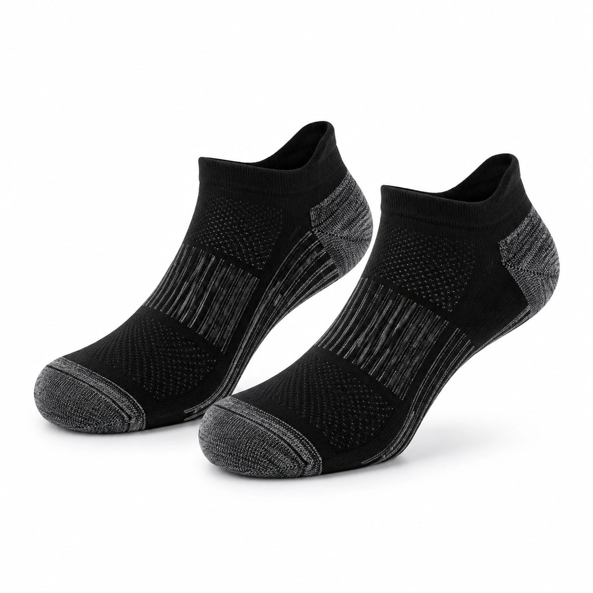 Chaussettes de sport 39-42 en maille noire et grise respirantes style socquette