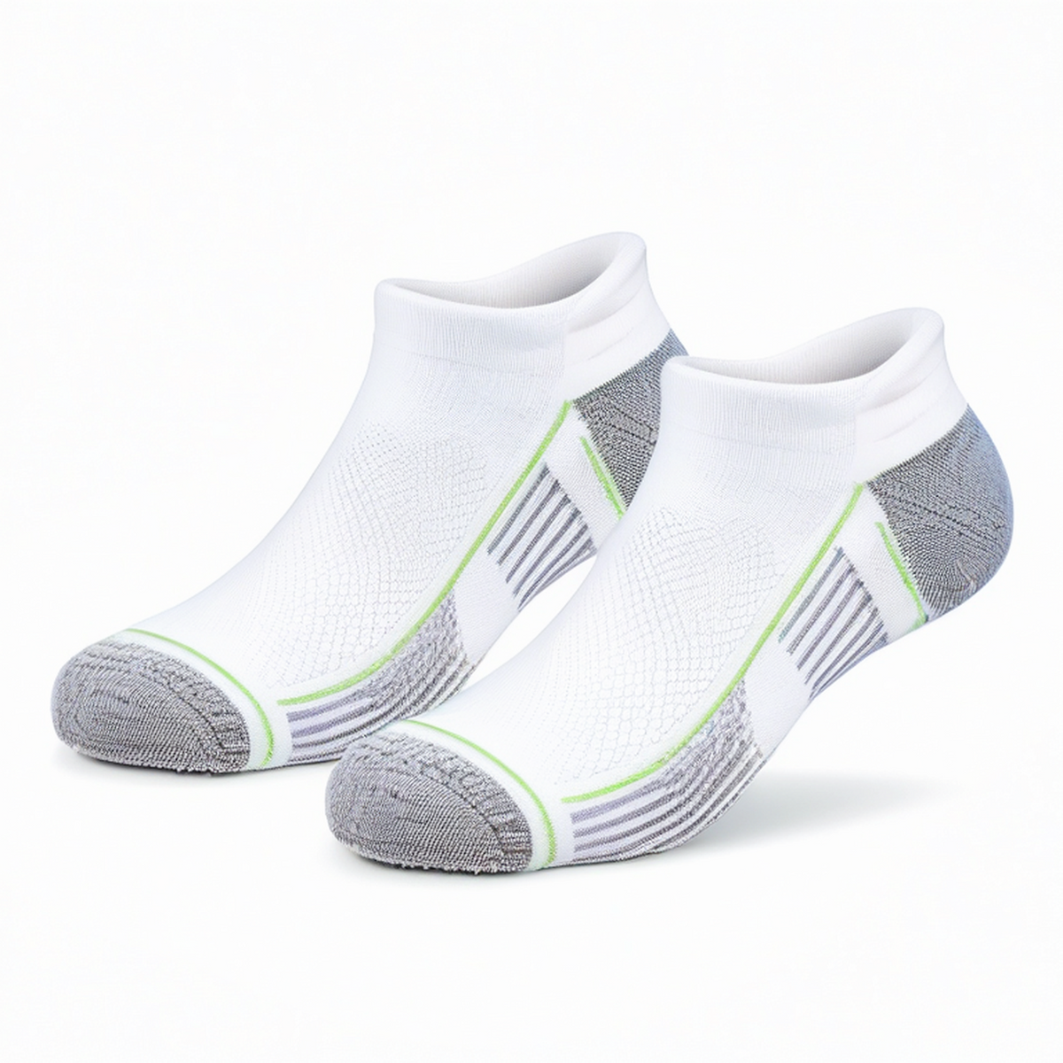 Chaussettes de sport 43-46 en maille blanche et grise respirantes