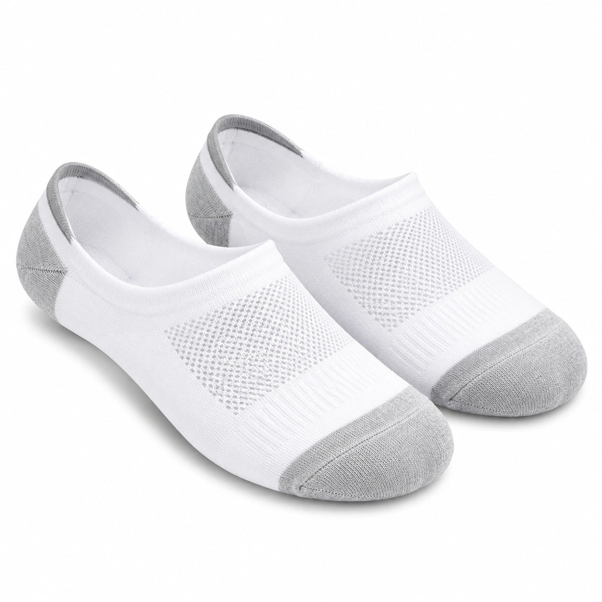 Chaussettes invisibles 39-42 en maille blanche et grise respirantes pour usage quotidien