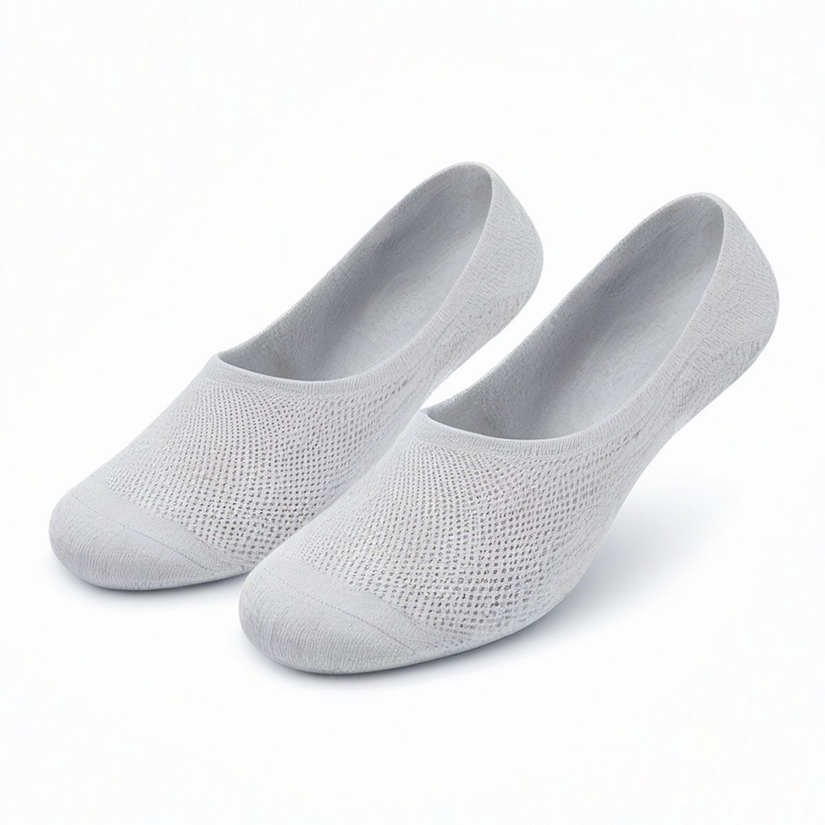 Chaussettes invisibles 39-42 en maille grises respirantes pour chaussures basses