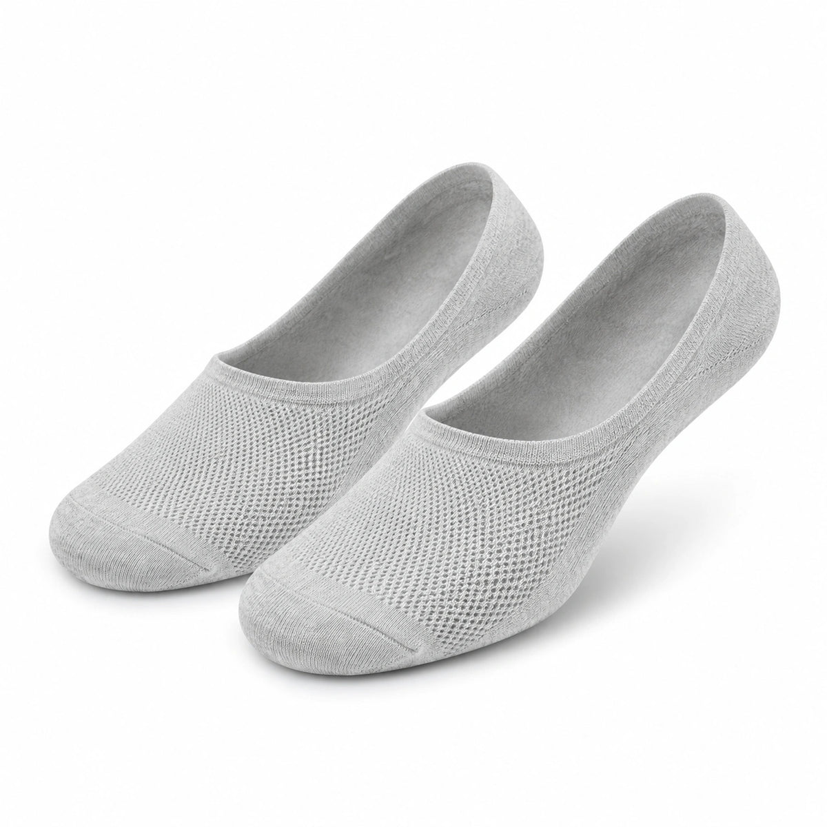 Chaussettes invisibles 39-42 en maille grises respirantes pour chaussures basses