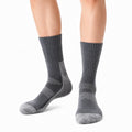Chaussettes mi-mollet 35-38 textile gris côtelé à renforts