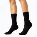 Chaussettes mi-mollet 39-42 en maille noire pour usage quotidien côtelées