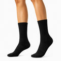Chaussettes mi-mollet 39-42 en maille noire pour usage quotidien côtelées