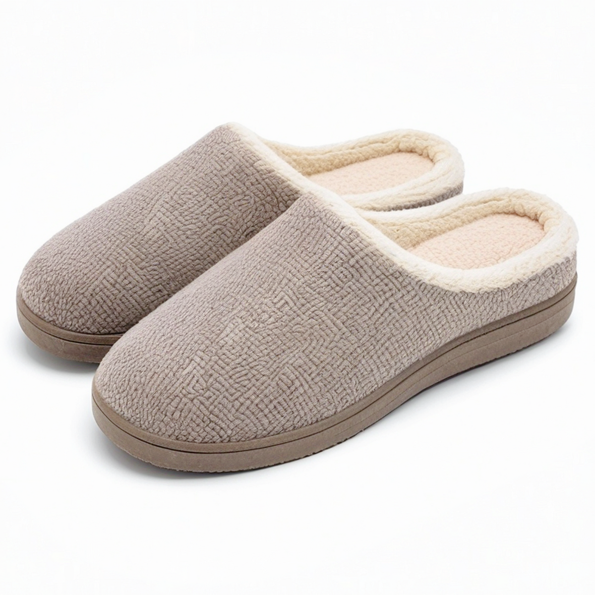 Chaussons femme taille 38/39 textile gris doublure douce pour intérieur