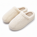 Chaussons 38/39 en textile bouclette écru pour intérieur à enfiler
