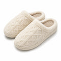 Chaussons 38/39 en textile bouclette écru pour intérieur à enfiler