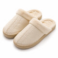 Chaussons femme 42/43 beige en textile effet daim à doublure douce pour intérieur