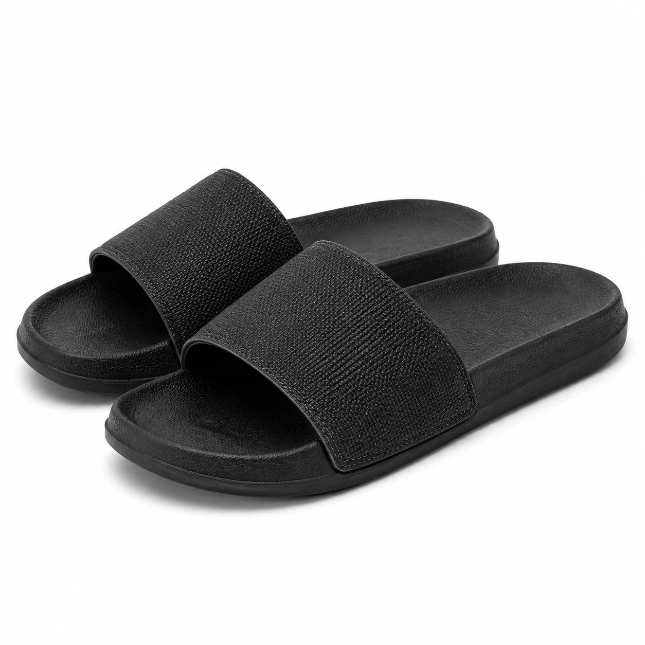 Claquettes taille 42/43 noires en matière synthétique - chaussures ouvertes à enfiler